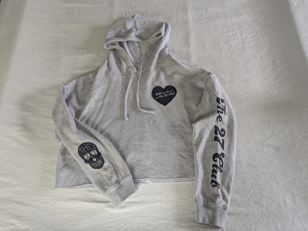 Machine Gun Kelly MGK Hoodie Size L 27 Club Coffee Official Merch Cropped Grey